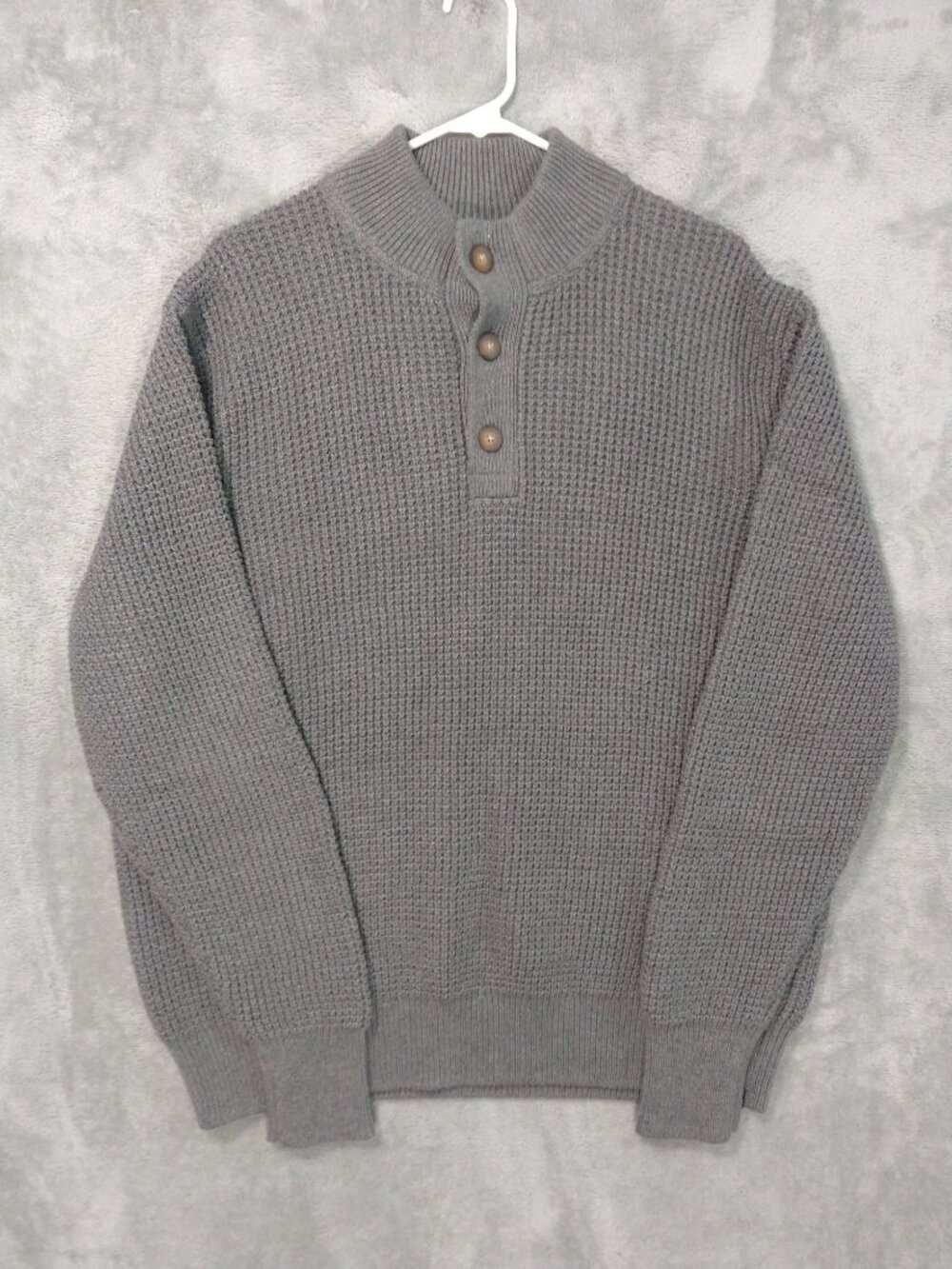 Southern Tide Sweater Mens XL Gray Westmont Jade Waffle Knit Henley Pull Over